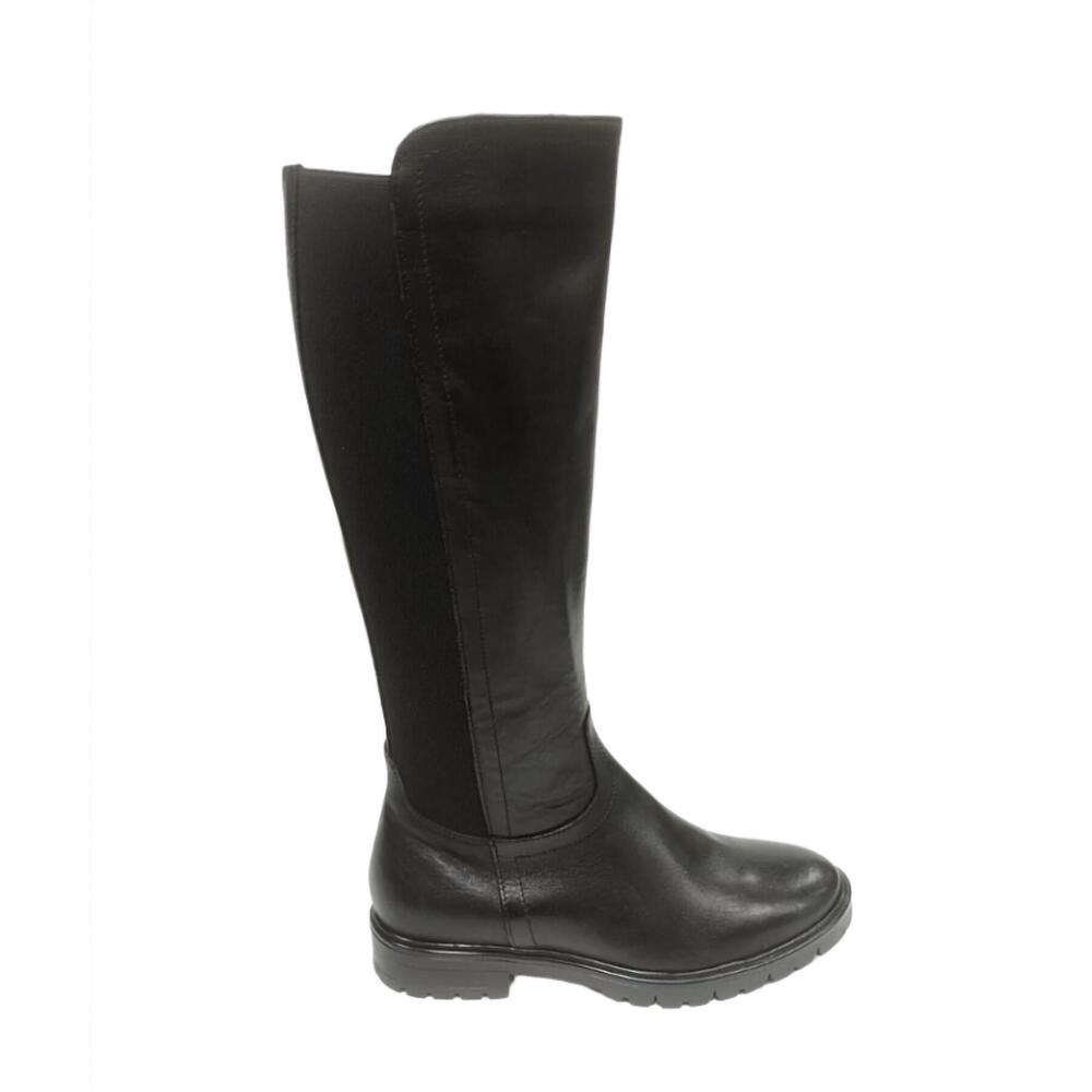 NEW ERIC MICHAEL women's riley leather tall boots in black